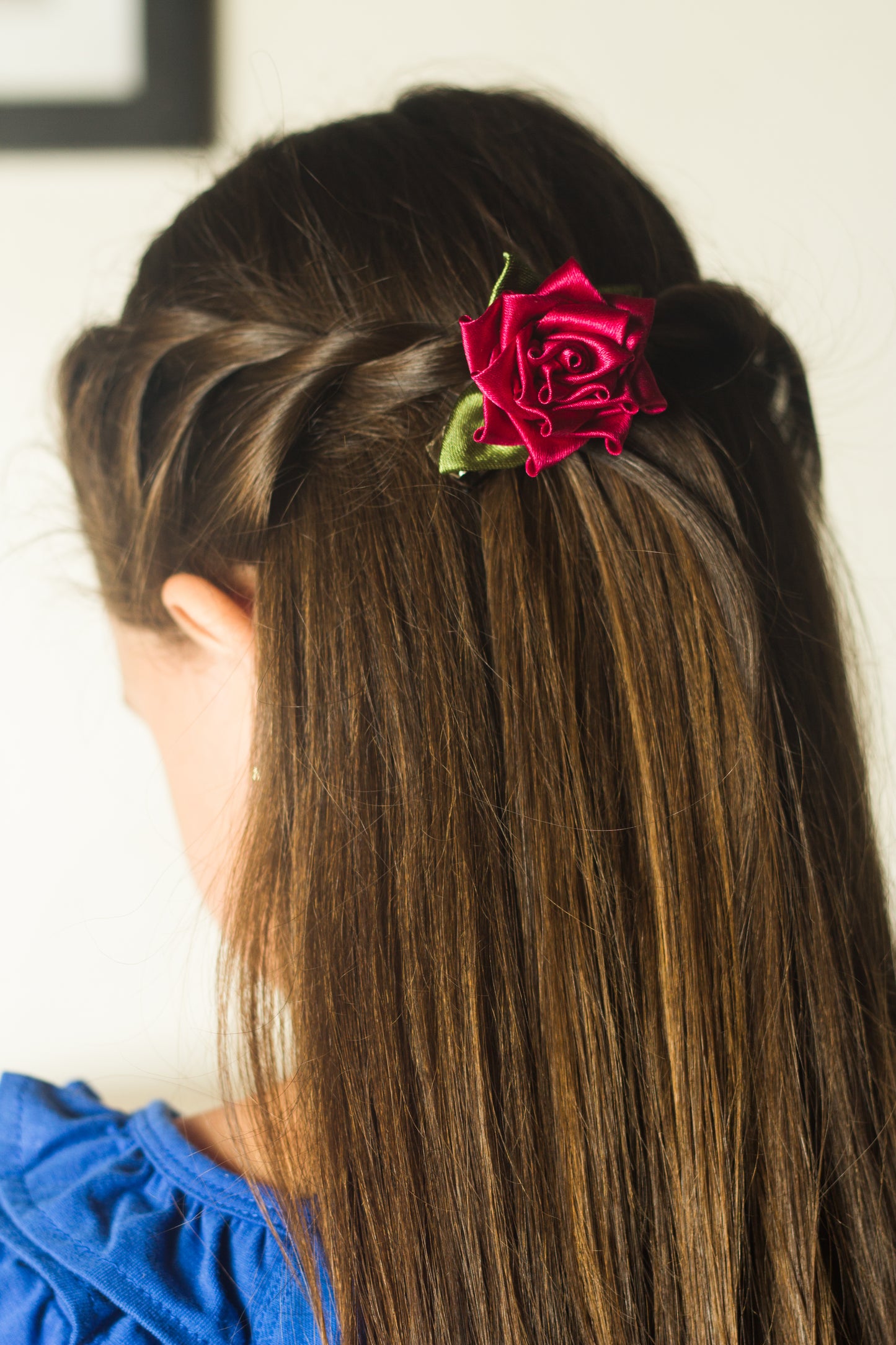 Burgundy Rose Hair Clip