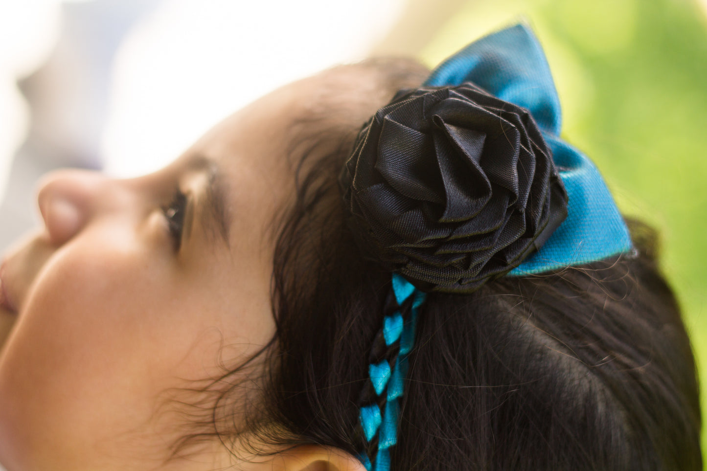 Black Rose Elastic Hair Band