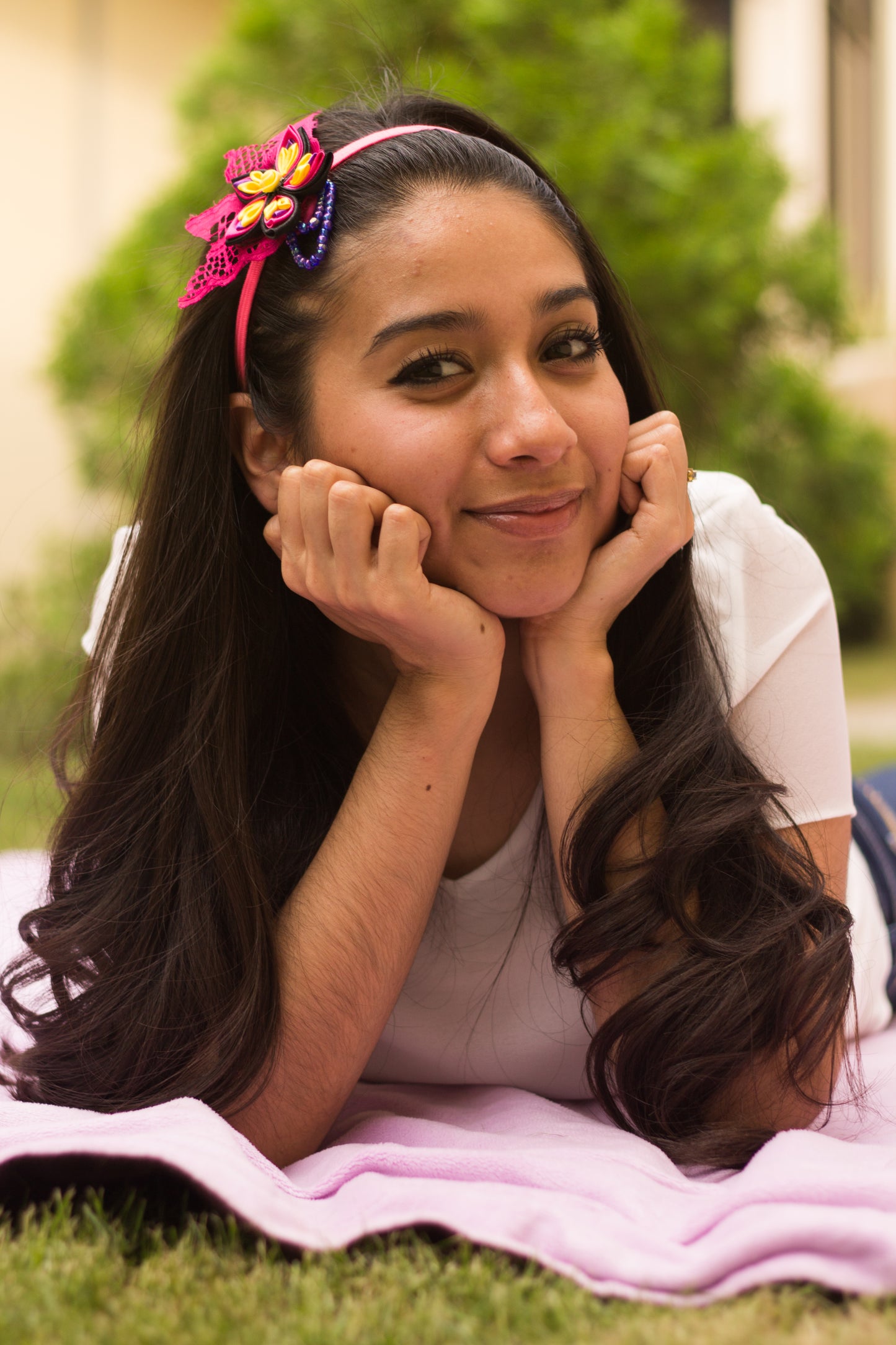 Fuchsia Bloom Kanzashi Hair Band