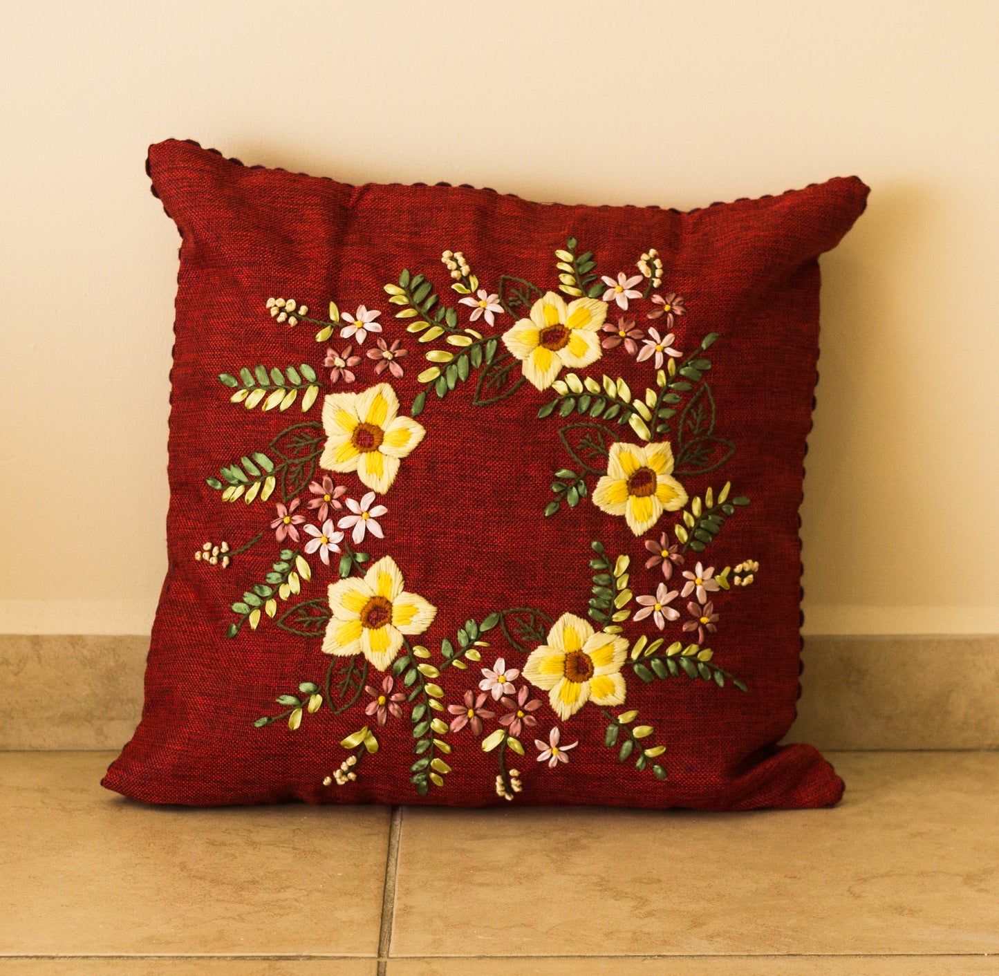 Flower Crown Pillow Cover